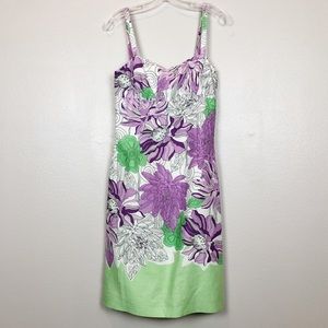 Ann Taylor LOFT Size 6 Linen Sheath Dress Floral